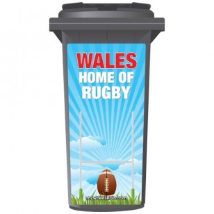 Wales The Home Of Rugby Wheelie Bin Sticker Panel